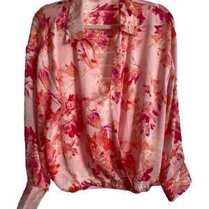 Floral & Ivy Floral Blouse Long Sleeve Size Large NEW w/o TAG